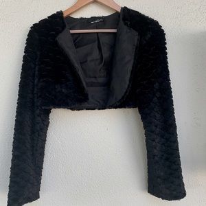 Cropped Faux Fur Jacket
